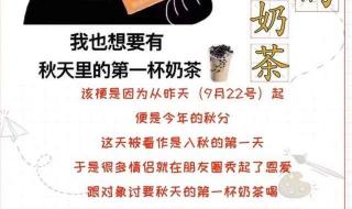 秋天的第一杯奶茶什么意思