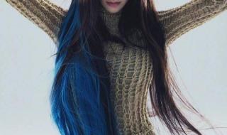 angelababy蓝发挑染造型