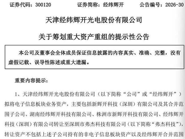 300120，筹划重大重组