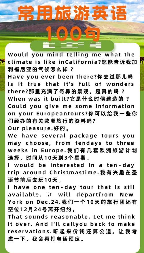 常用英语口语（国外旅游常用英语口语）