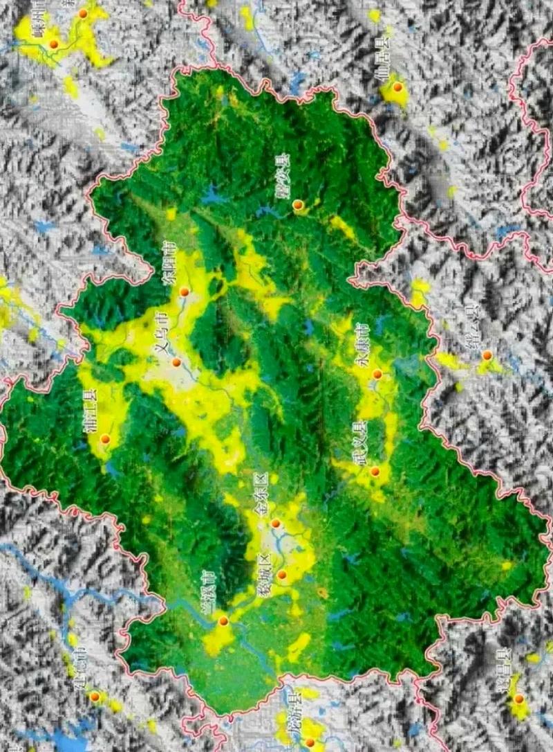 金华卫星地图(金华卫星云图)