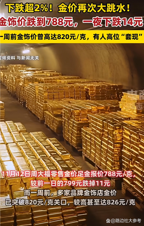 跌破1400元!国内品牌金饰价格大跳水