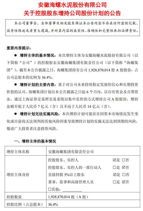 去年归母净利润同比增长5.42%	，海螺水泥：今年面临三方面风险