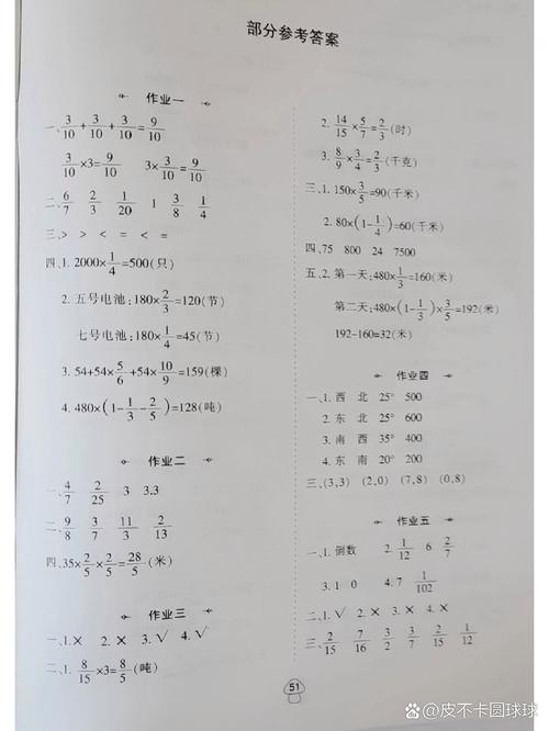 六年级数学寒假作业答案（六年级数学寒假作业答案图片）
